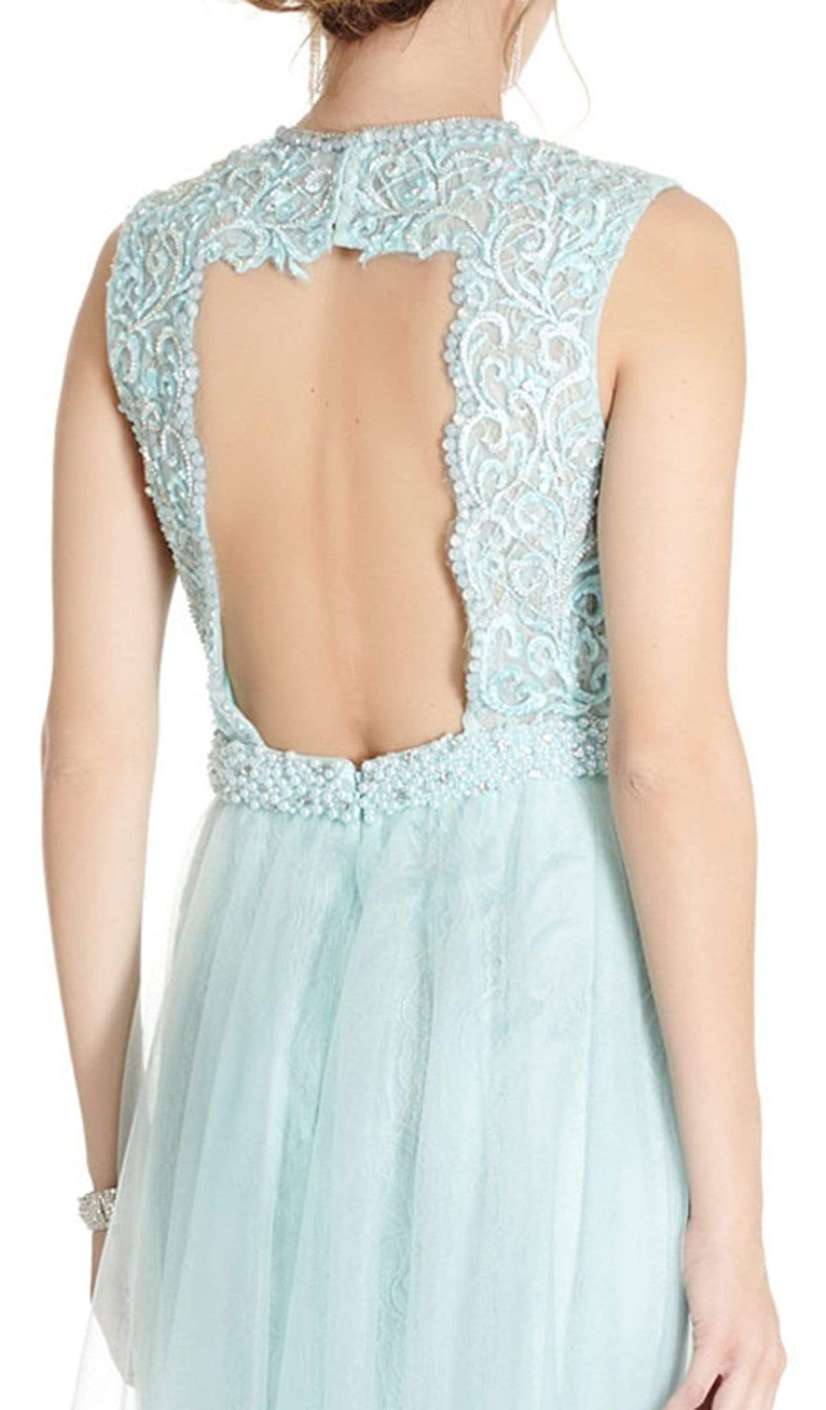 Embroidered Jewel Neck A-line Prom Dress Prom Dresses