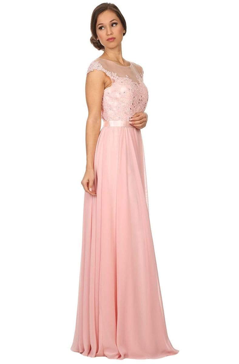 Eureka Fashion - 3611 Jewel Neck A-line Gown Bridesmaid  Dresses