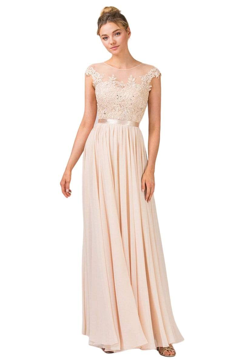 Eureka Fashion - 3611 Jewel Neck A-line Gown Bridesmaid Dresses