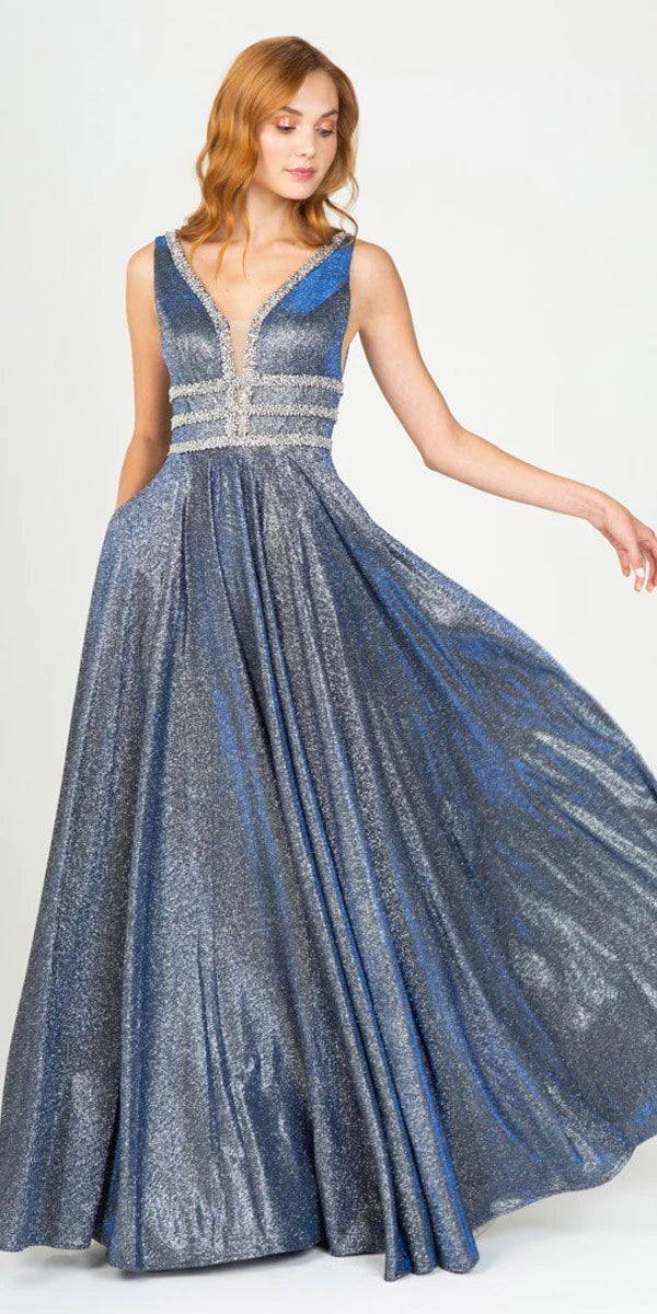 Eureka Fashion 8606 - Beaded Trim A-Line Prom Gown Special Occasion Dresses