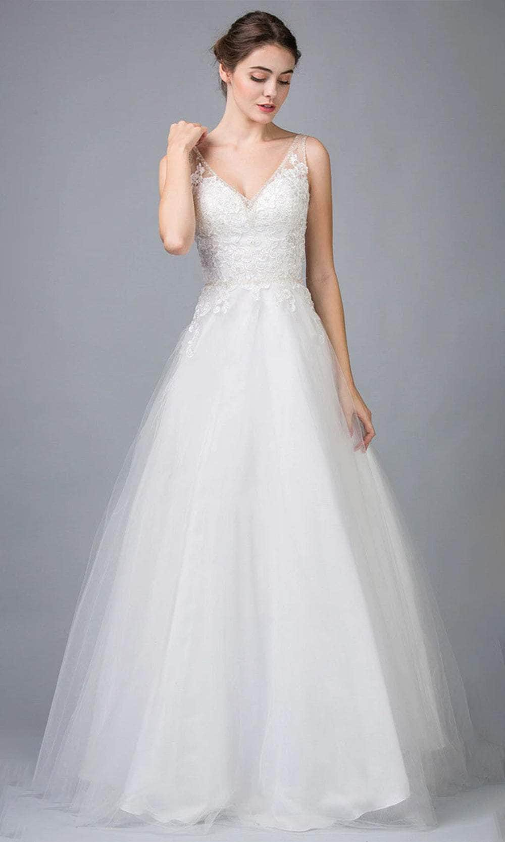 Eureka Fashion 9110 - Sleeveless Embroidered Gown Wedding Dresses