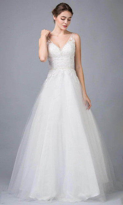 Eureka Fashion 9110 - Sleeveless Embroidered Gown Wedding Dresses