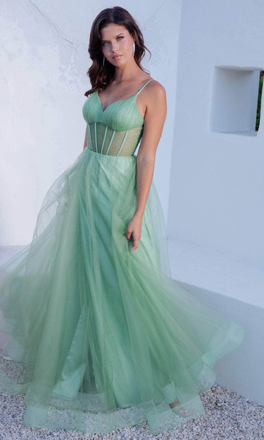Eureka Fashion 9199 - Sweetheart Neck A-Line Dress Prom Dresses XS / Sage