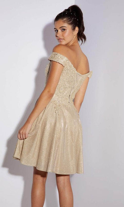 Eureka Fashion 9366 - Shimmer Off Shoulder Cocktail Dress Prom Dresses