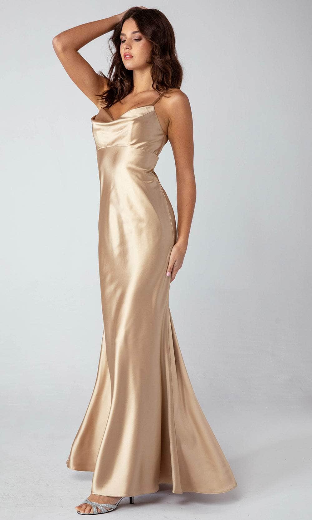 eureka bridesmaid dresses Eureka EK186 Glitter Spandex Fitted Evening Gown Mineral Blue / XS