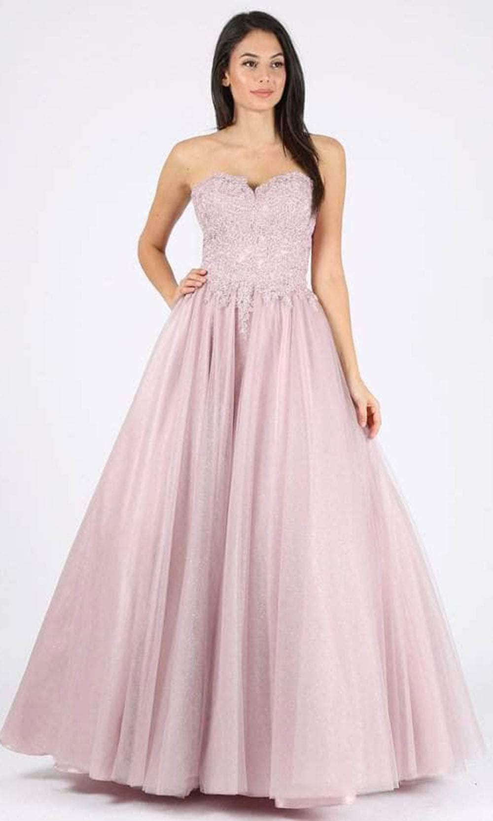 Eureka Fashion 9898 - Embroidered Sweetheart Neck Long Gown Long Dresses XS / Victorian Lilac