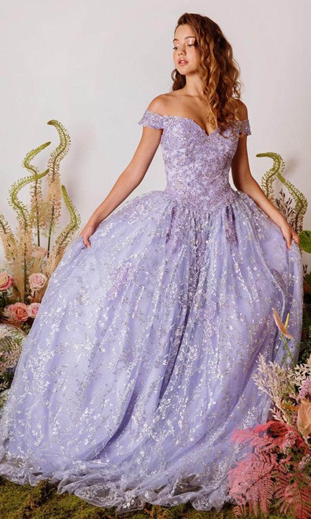 Eureka Fashion 9909 - Sweetheart Neck Off-Shoulder BallgownBall Gowns XS / Lilac