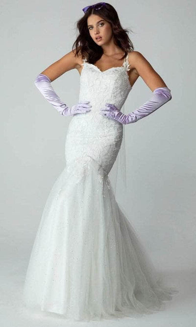 Eureka Fashion 9957A - Sleeveless Sweetheart Neck Long Gown Prom Dress XS / Off White
