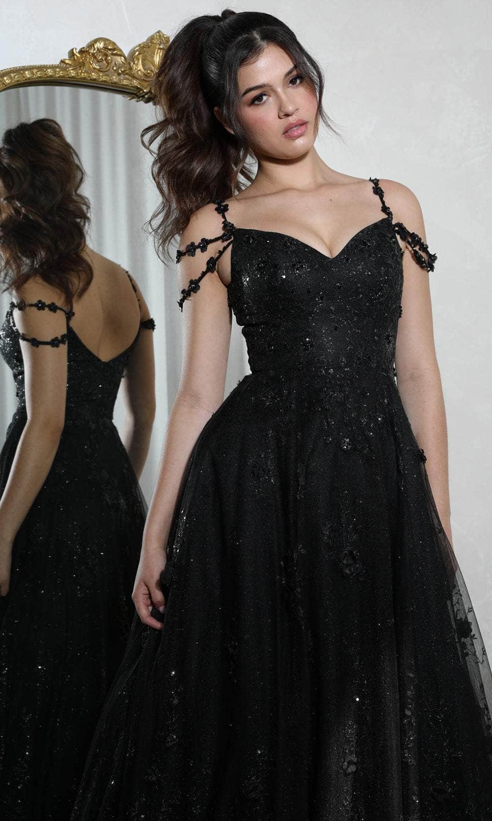 Eureka Fashion 9980 - Embellished A-Line Gown Prom Dresses XS / Black