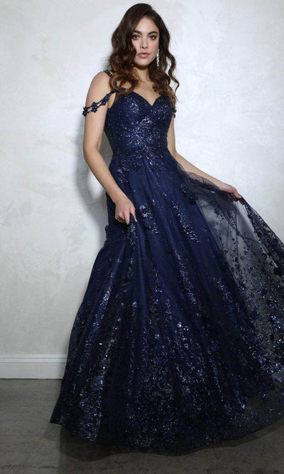 Eureka Fashion 9980 - Embellished A-Line Gown Prom Dresses XS / Navy