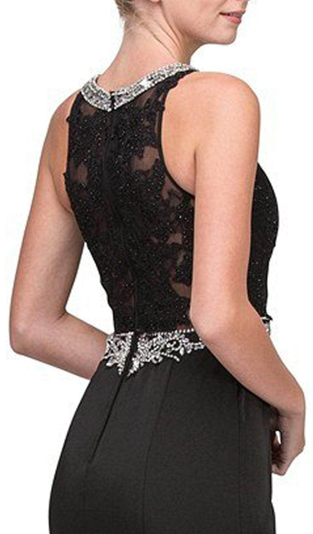 Eureka Fashion - Jewel Lace Formal Dress 6300 - 1 pc Black In Size M Available CCSALE M / Black