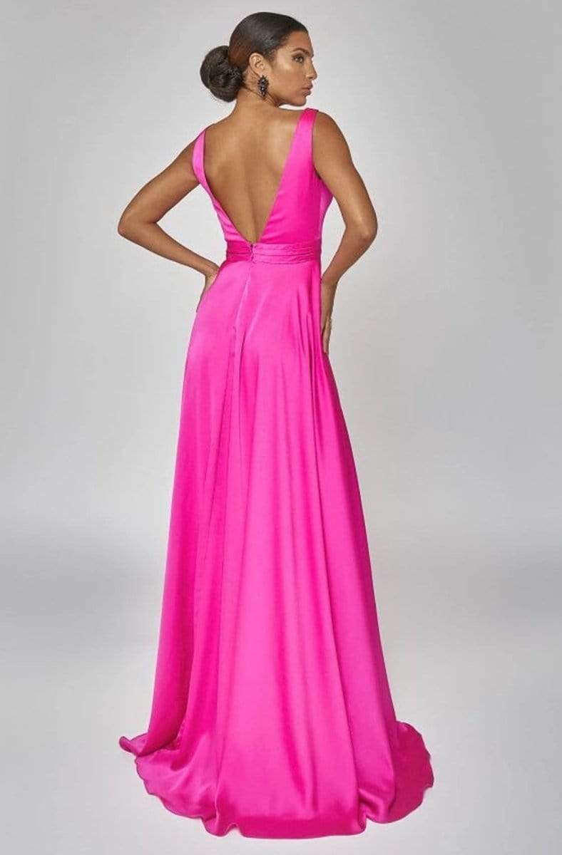 Terani Couture - 1922E0206 Sleeveless V Neck Double Slit Evening Gown Evening Dresses