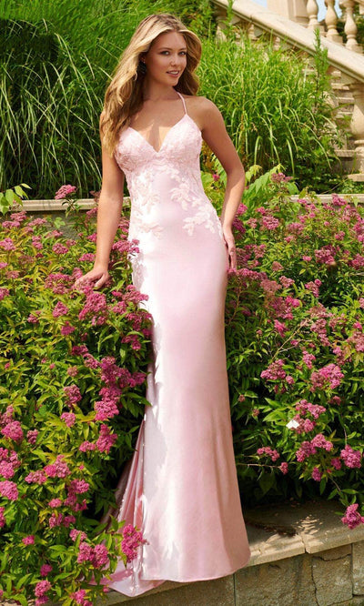 Faviana 11002 - Applique Gown 00 / Light Pink