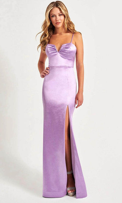 Faviana 11025 - High Slit Gown 00 / Lilac