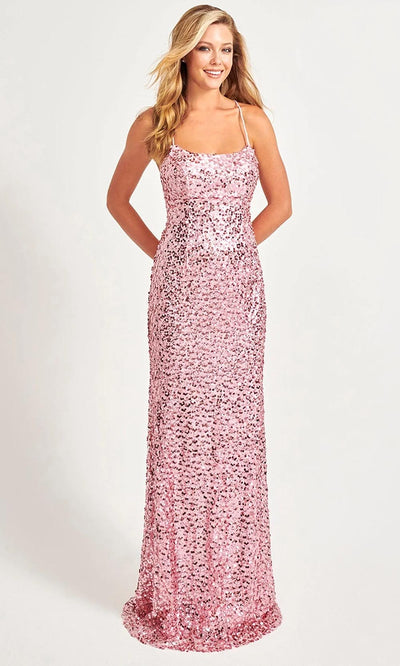Faviana 11033 - Allover Sequin Gown 00 / Light Pink