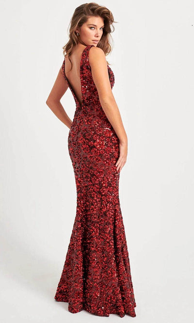Faviana 11038 - Floral Sequin Gown