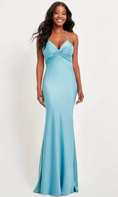 Faviana 11066 - Satin Gown 00 / Pacific Blue