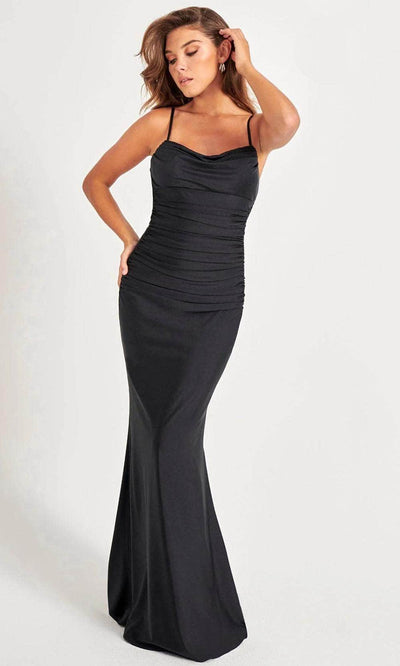 Faviana 11072 - Ruched Gown 00 / Black