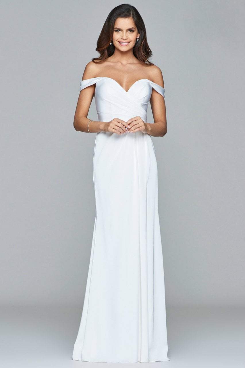 Faviana - Off-Shoulder Drape Gown 8083 Prom Dresses 0 / Ivory