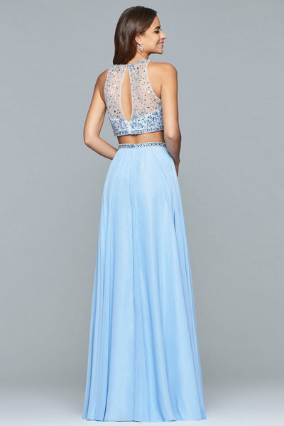 Faviana - s10061 Beaded Two-Piece Chiffon A-line Gown Special Occasion Dress