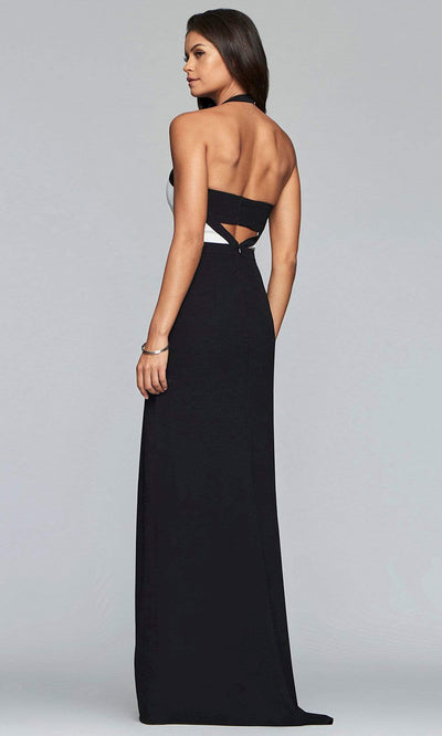 Faviana - Plunging Halter Bandeau Evening Dress S10236 - 1 pc Black/Ivory In Size 8 Available CCSALE 8 / Black/Ivory