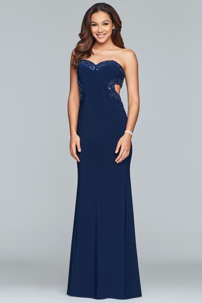 Faviana - S10271 Bead-Embroidered Cutout Strapless Sheath Gown Special Occasion Dress