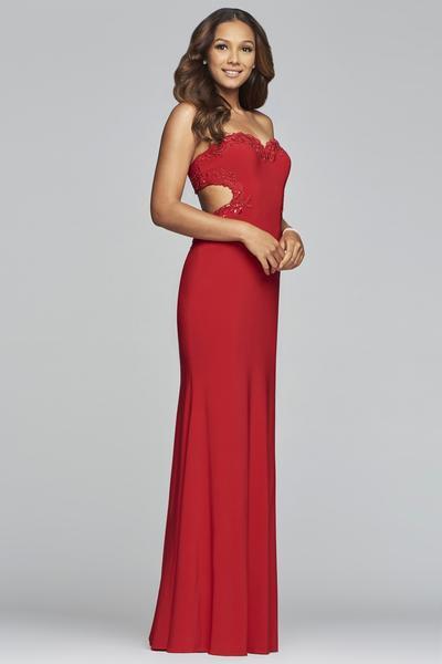 Faviana - S10271 Bead-Embroidered Cutout Strapless Sheath Gown Special Occasion Dress