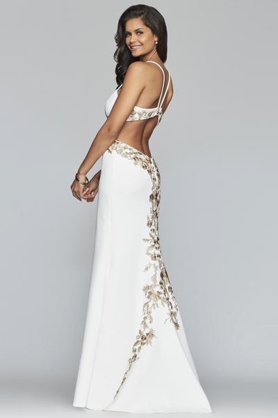 Faviana - S10302 Metallic Floral Appliqued Trumpet Gown Special Occasion Dress