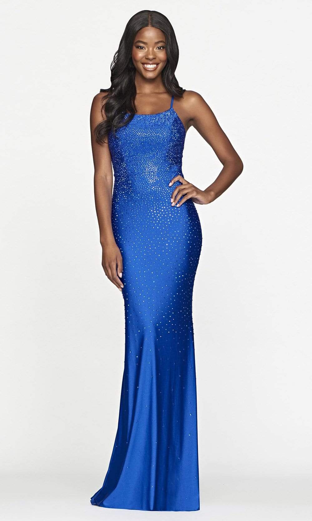 Faviana - S10506 Scoop Fitted Evening Dress Evening Dresses 00 / Royal