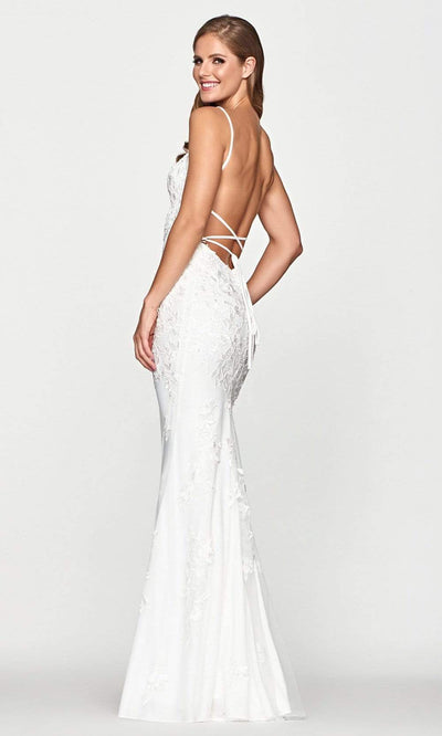 Faviana - S10508 V-Neck Sheath Evening Dress Bridal Dresses