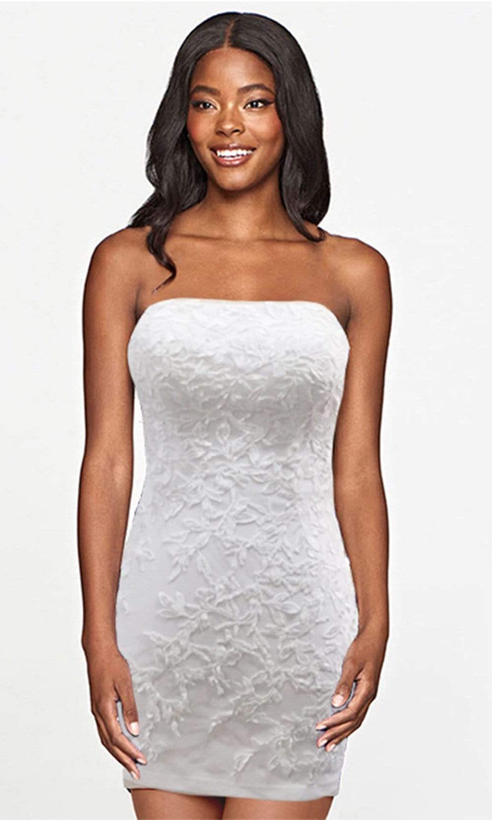 Faviana - S10625 Strapless Embroidered Sheath Dress Cocktail Dresses 00 / Ivory