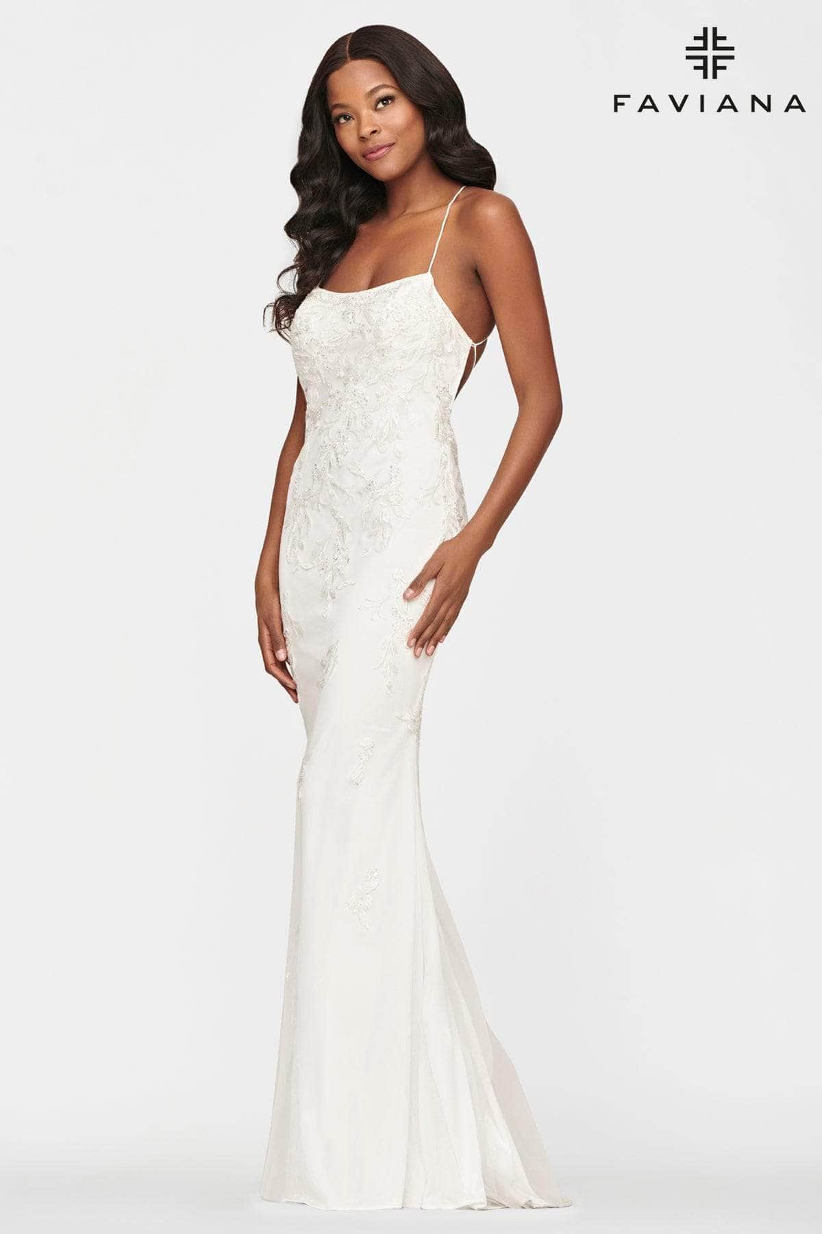Faviana - S10634 Sleeveless Lace Appliqued Gown Evening Dresses