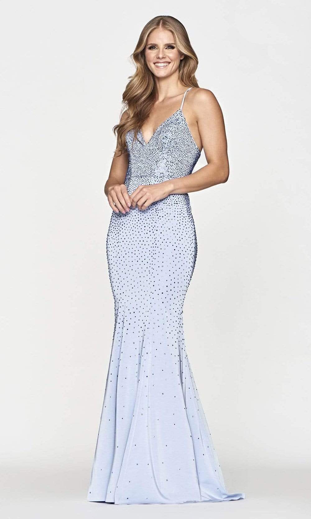 Faviana - S10657 Beaded V-Neck Trumpet Gown Prom Dresses