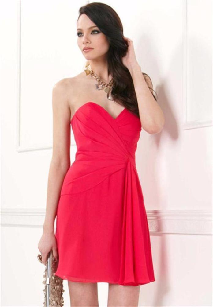 Faviana - Strapless Sweetheart Chiffon Short Cocktail Dress 7075a Special Occasion Dress 0 / Magenta