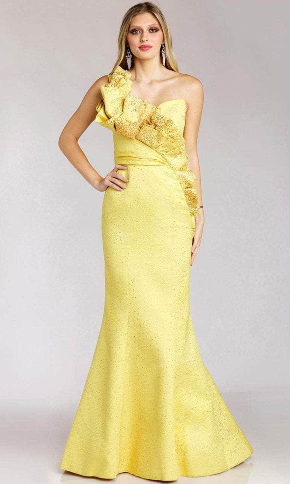 Feriani Couture 18152 - Ruffled One-Shoulder Mermaid Gown Evening Dresses
