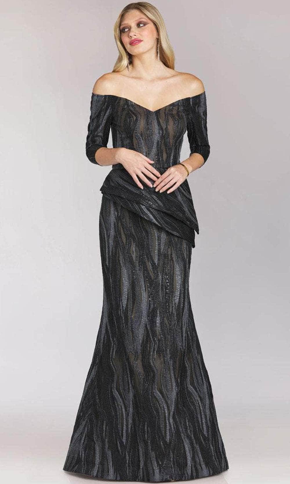 Feriani Couture 18212 - Off-Shoulder Quarter Trumpet Dress Evening Dresses