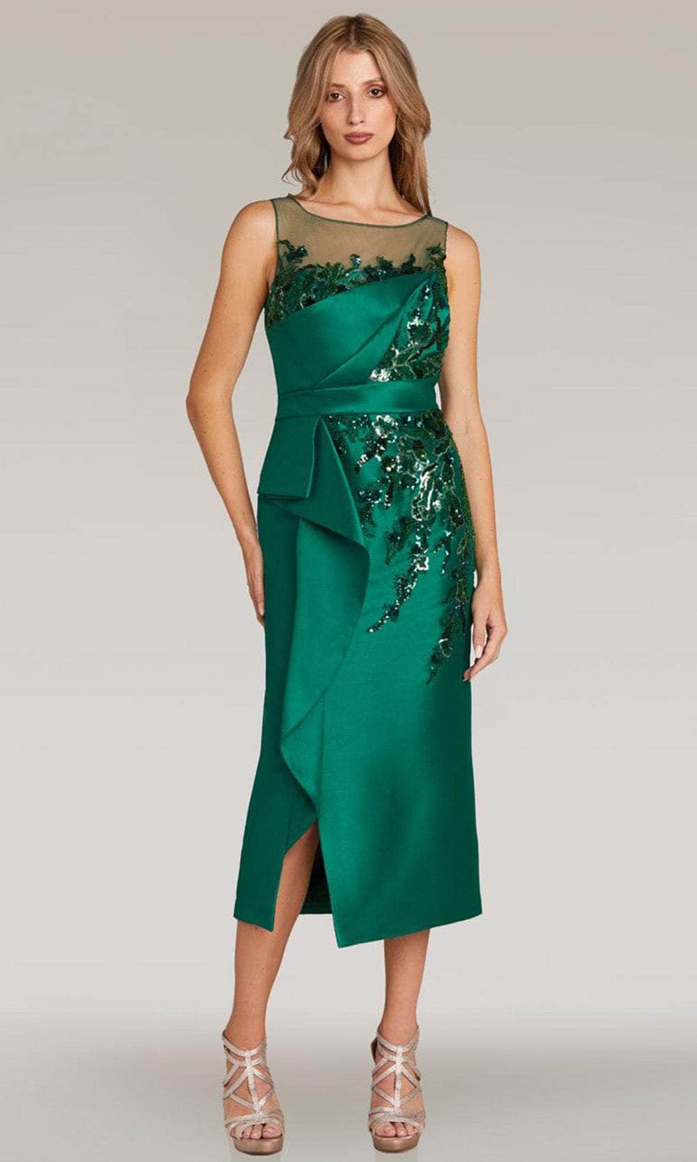 Feriani Couture 18337 - Sequined Sheath Evening Dress Evening Dresses 2 / Emerald