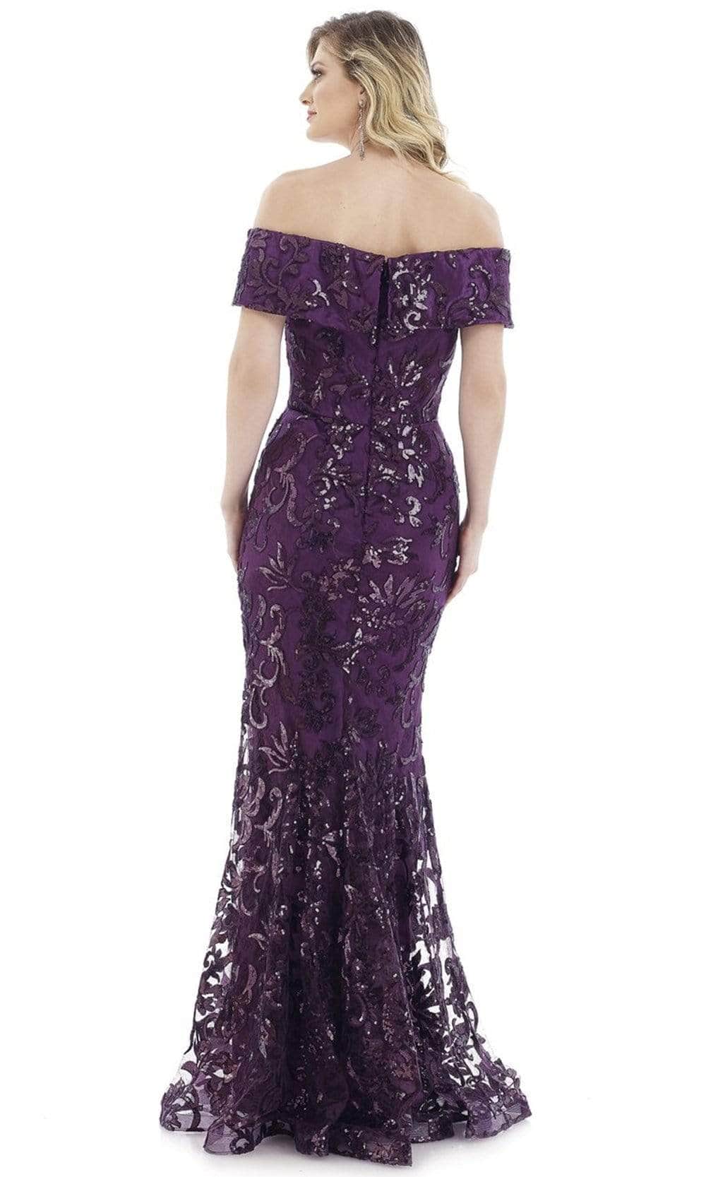 Feriani Couture 18973 - Straight Trumpet Formal Gown Mother of the Bride Dresses 18 / Plum