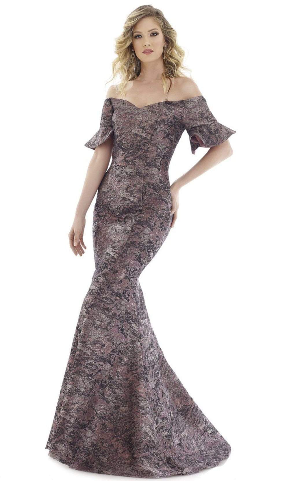Feriani Couture - 20114 Off Shoulder Mermaid Dress With Train Mother of the Bride Dresses 6 / Purple Haze
