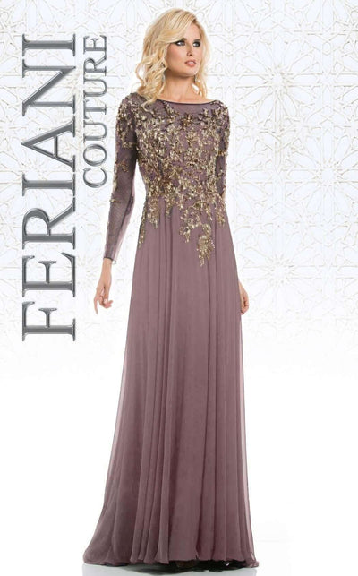 Feriani Couture - 26145 Dazzling Long Sleeve Evening Gown Special Occasion Dress