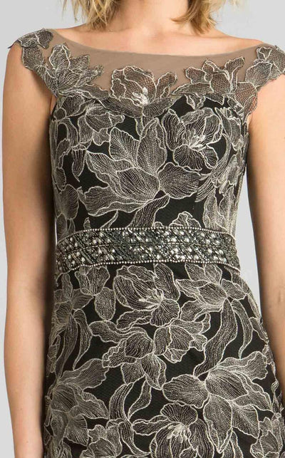 Feriani Couture Illusion Bateau Embellished Evening Gown 18621 - 1 pc Black In Size 6 Available CCSALE 6 / Black