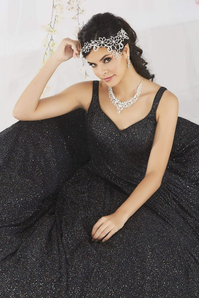 Fiesta Gowns - 56373 Shimmering Sleeveless Sweetheart Neck Ballgown Special Occasion Dress 0 / Black