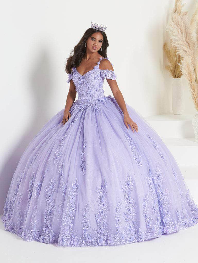 Fiesta Gowns 56449 - Embellished Cold-shoulder V-neck Ballgown Special Occasion Dress