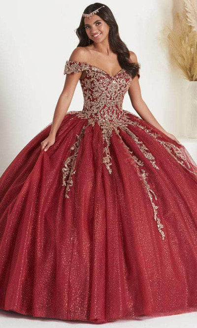 Fiesta Gowns 56453 - Embroidered Fold-over Sweetheart Neck Ballgown Special Occasion Dress