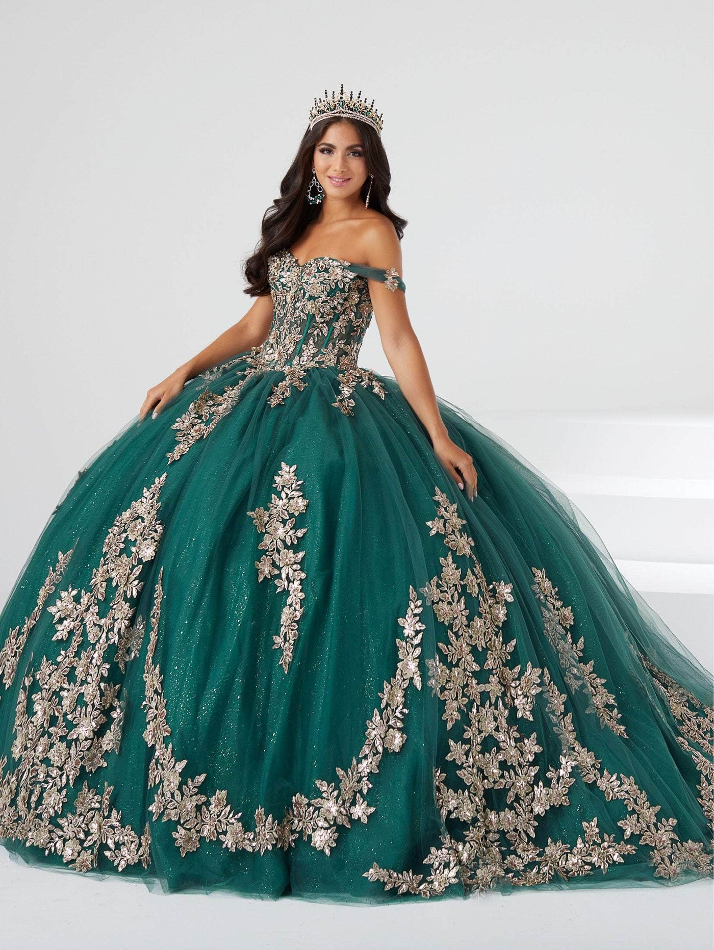 Fiesta Gowns 56461 - Floral Appliqued Quinceanera Dress Special Occasion Dress