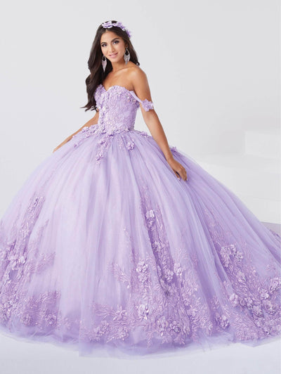 Fiesta Gowns 56467 - Embroidered Floral and Glittery Voluminous Gown Special Occasion Dress