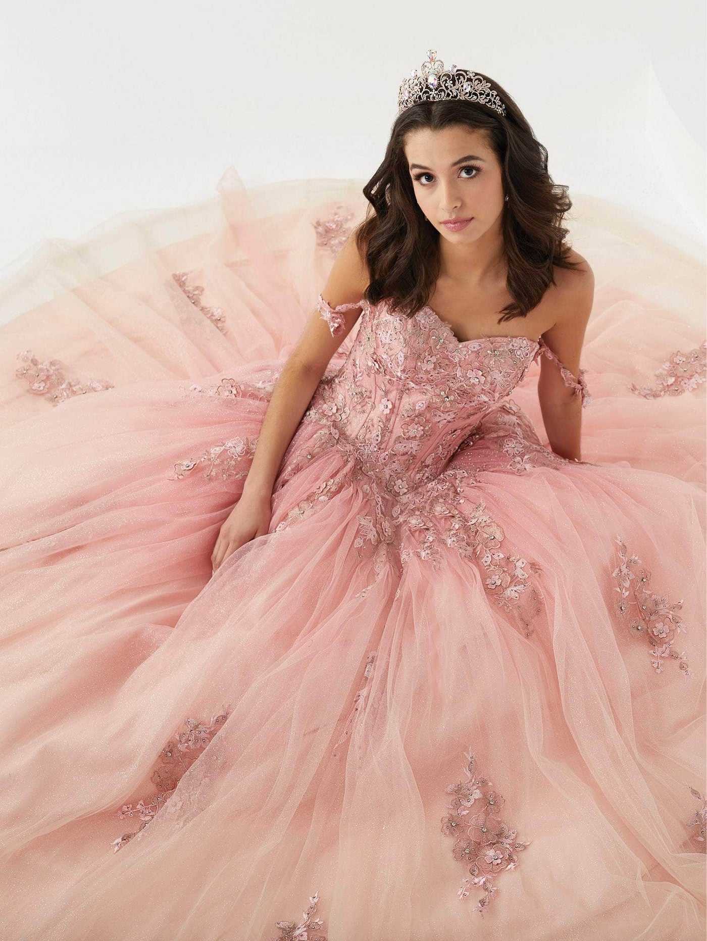 Fiesta Gowns 56470 - Corseted Floral Princess Ballgown Special Occasion Dress