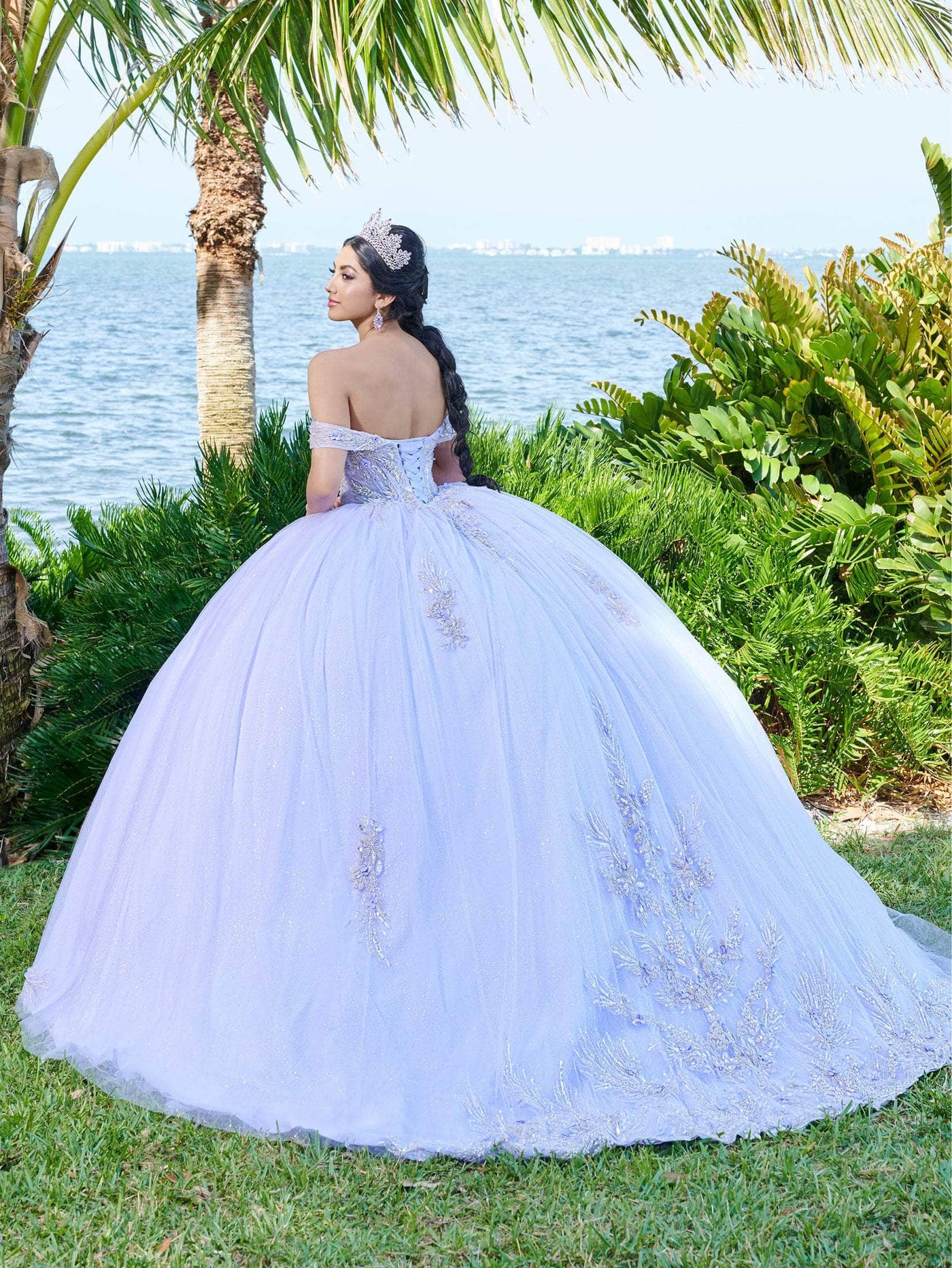 Fiesta Gowns 56493 - Sequin Embellished Off-Shoulder Ballgown Special Occasion Dress