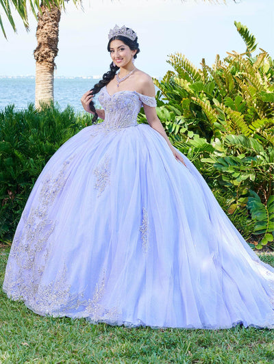 Fiesta Gowns 56493 - Sequin Embellished Off-Shoulder Ballgown Special Occasion Dress