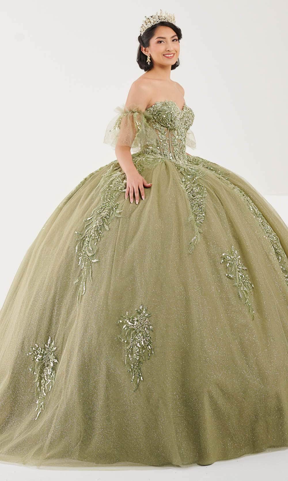 Fiesta Gowns 56495 - Beaded Sequin Lace Strapless Ballgown Ball Gowns